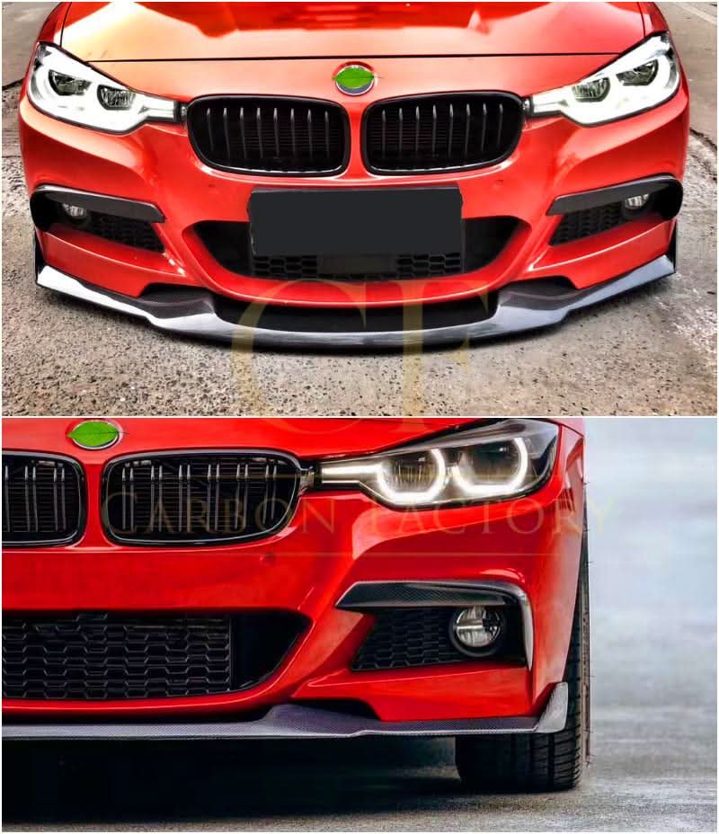 Carbon Fibre Front Bumper Upper Trims for BMW 3 Series F30 2012-2019 - Carbon Factory