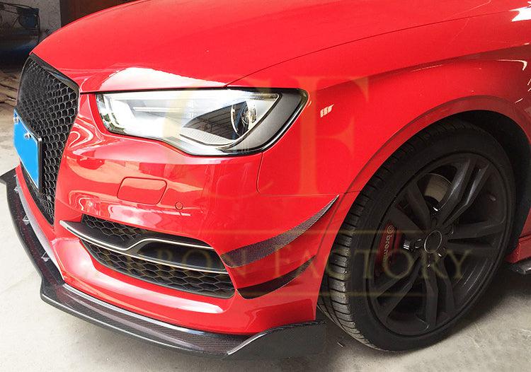 Carbon Fibre Front Canard Set for Audi A3 S Line S3 Saloon 13-15-Carbon Factory