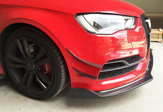Carbon Fibre Front Canard Set for Audi A3 S Line S3 Saloon 13-15-Carbon Factory