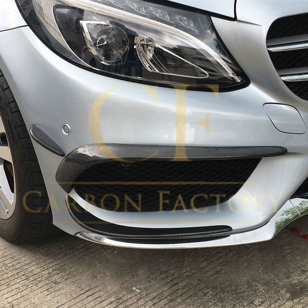 Carbon Fibre Front Canards Sets for Mercedes W205 C Class AMG 15-18 - Carbon Factory