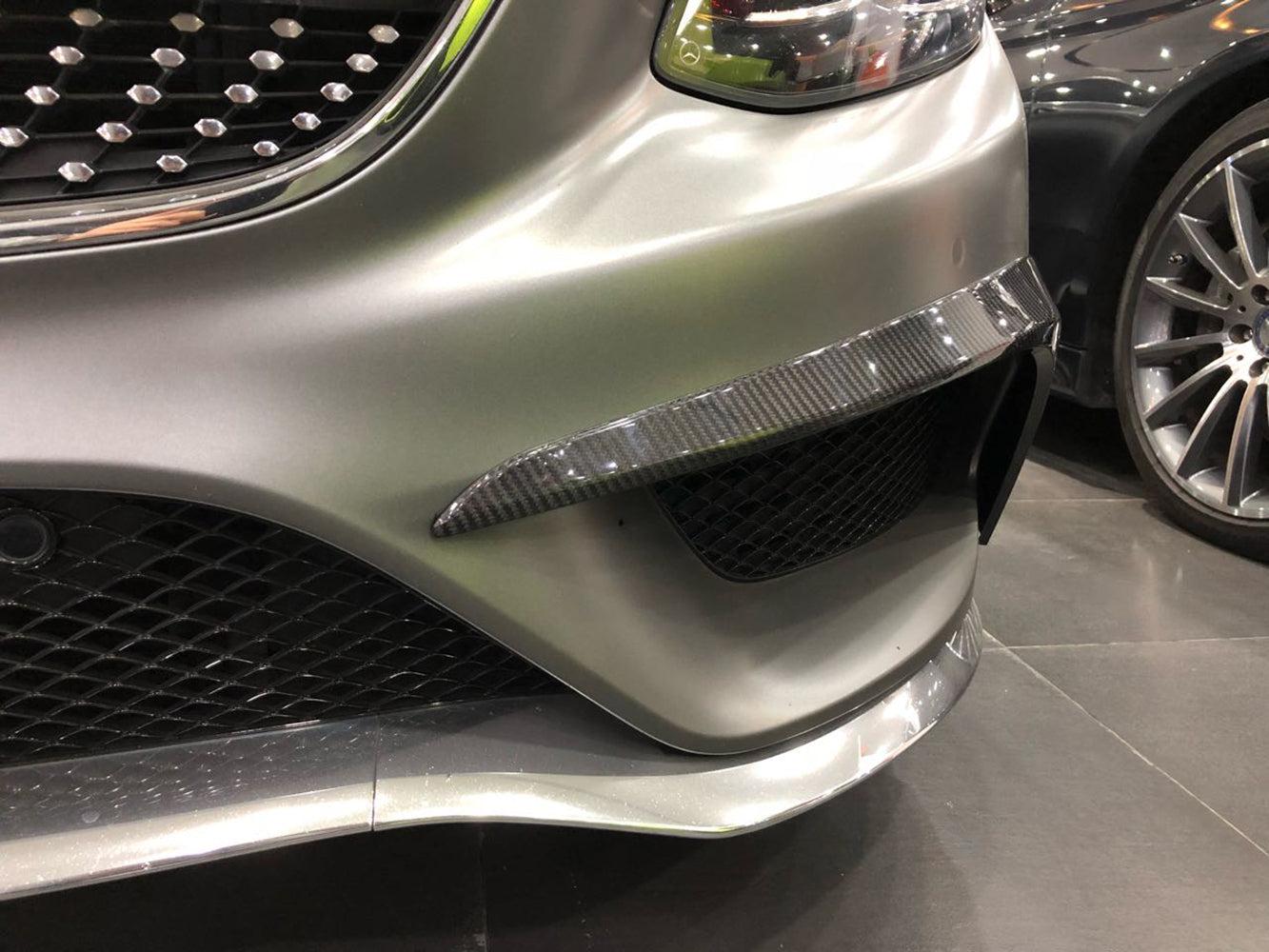 Carbon Fibre Front Canards for Mercedes Benz W222 S Class Coupe 14-17-Carbon Factory