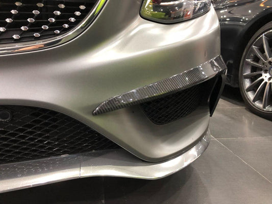 Carbon Fibre Front Canards for Mercedes Benz W222 S Class Coupe 14-17-Carbon Factory