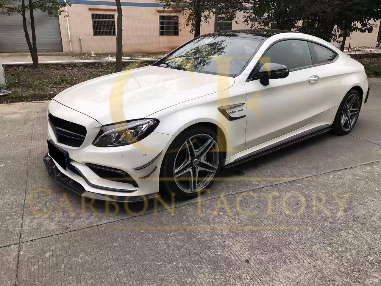 Carbon Fibre Front Fog Trims (2 Pieces) for Mercedes W205 C63 15-18-Carbon Factory