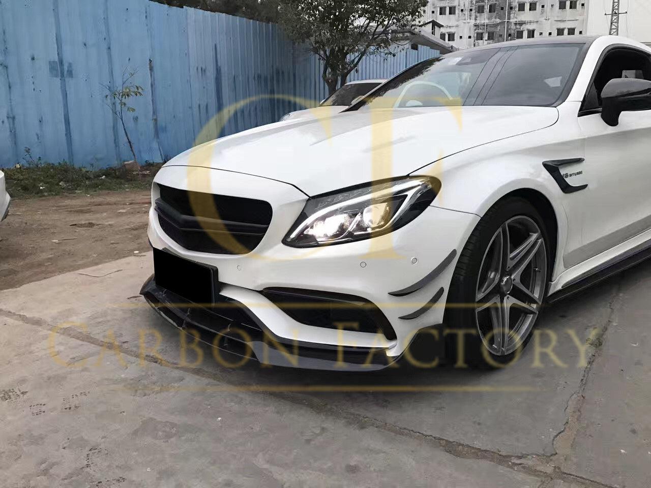 Carbon Fibre Front Fog Trims (2 Pieces) for Mercedes W205 C63 15-18-Carbon Factory