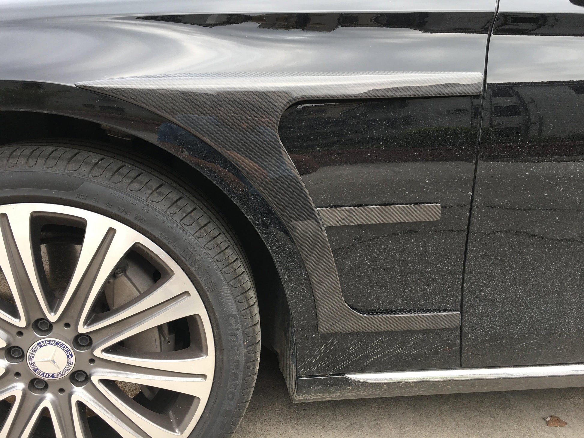 Carbon Fibre Front Side Trims for Mercedes W213 E Class Saloon 17-18-Carbon Factory