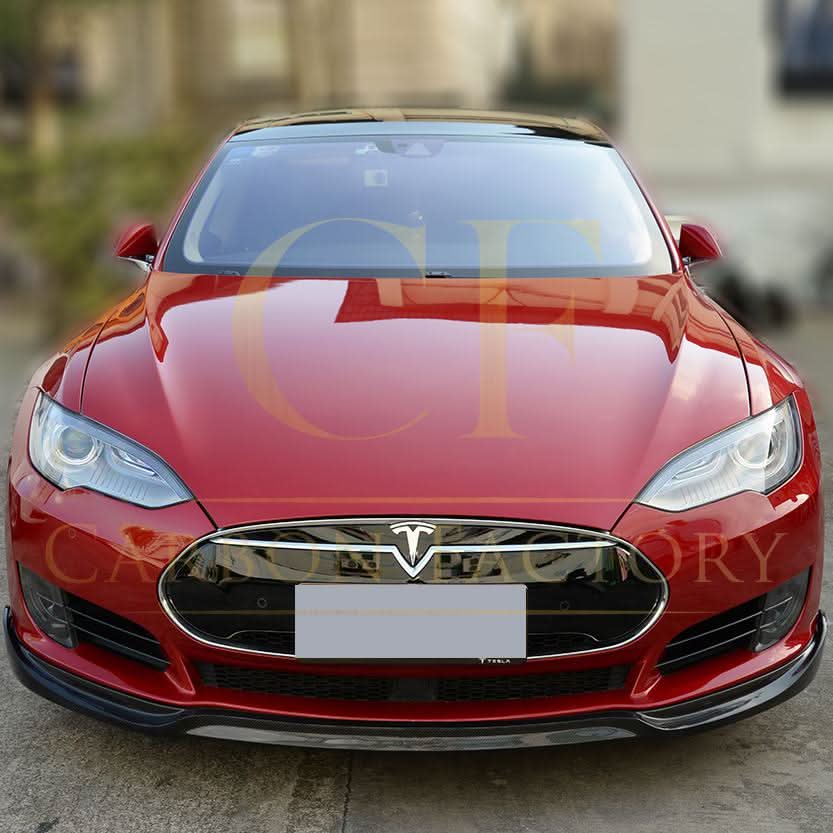 Carbon Fibre Front Splitter for Tesla Model S P85 14-15 - Carbon Factory