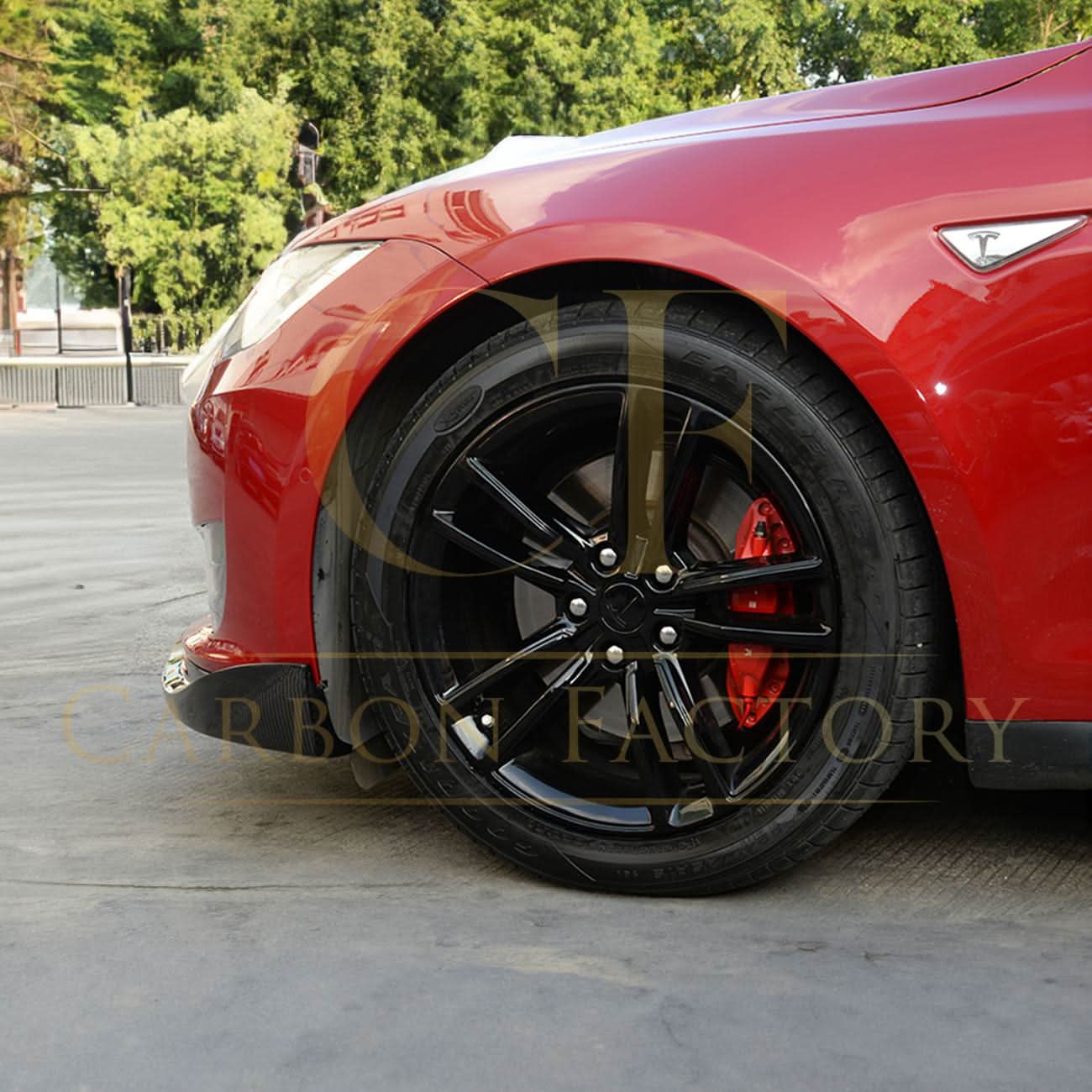 Carbon Fibre Front Splitter for Tesla Model S P85 14-15 - Carbon Factory