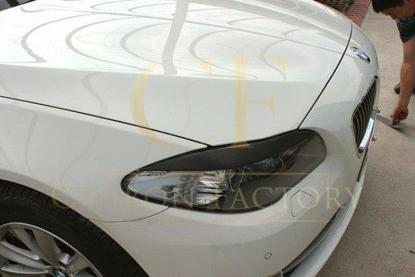 Carbon Fibre Headlight Cover Trims for BMW F10 5 Series 10-17-Carbon Factory
