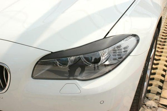 Carbon Fibre Headlight Cover Trims for BMW F10 5 Series 10-17-Carbon Factory