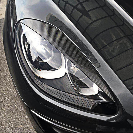 Carbon Fibre Headlight Trims for Porsche Macan 14-17-Carbon Factory