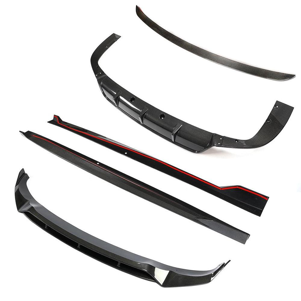 Carbon Fibre Kit Splitter Diffuser Side Skirt Spoiler for BMW G05 X5 18-22-Carbon Factory