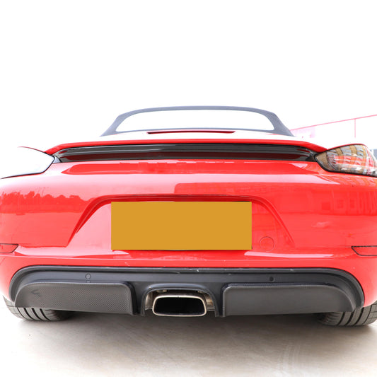 Carbon Fibre Rear Bumper Extension for Porsche Boxster & Cayman 718 16-19-Carbon Factory