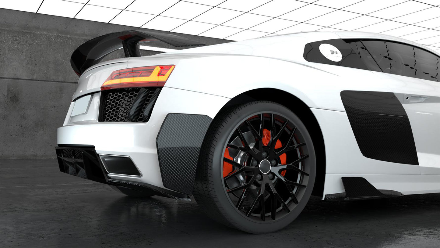 Carbon Fibre Rear Bumper Side Extension for Audi R8 V10 Gen 2 15-19-Carbon Factory