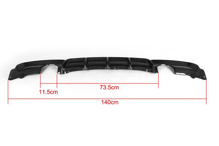 Carbon Fibre Rear Diffuser Dual Exhaust for BMW F30 F31 3 Series 12-19 - Carbon Factory
