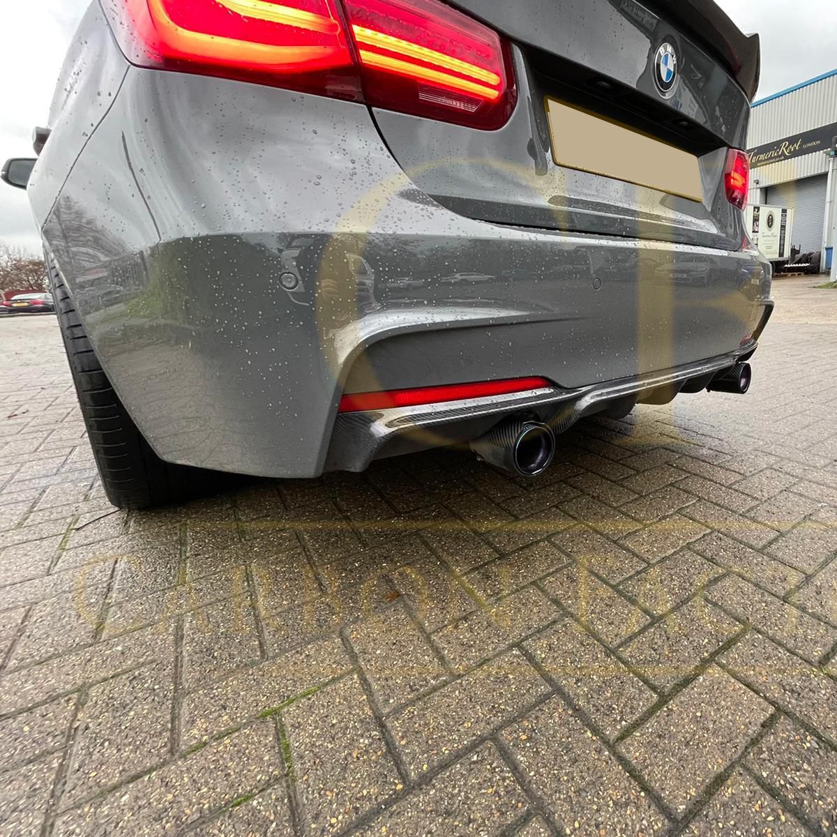 Carbon Fibre Rear Diffuser Dual Exhaust for BMW F30 F31 3 Series 12-19-Carbon Factory