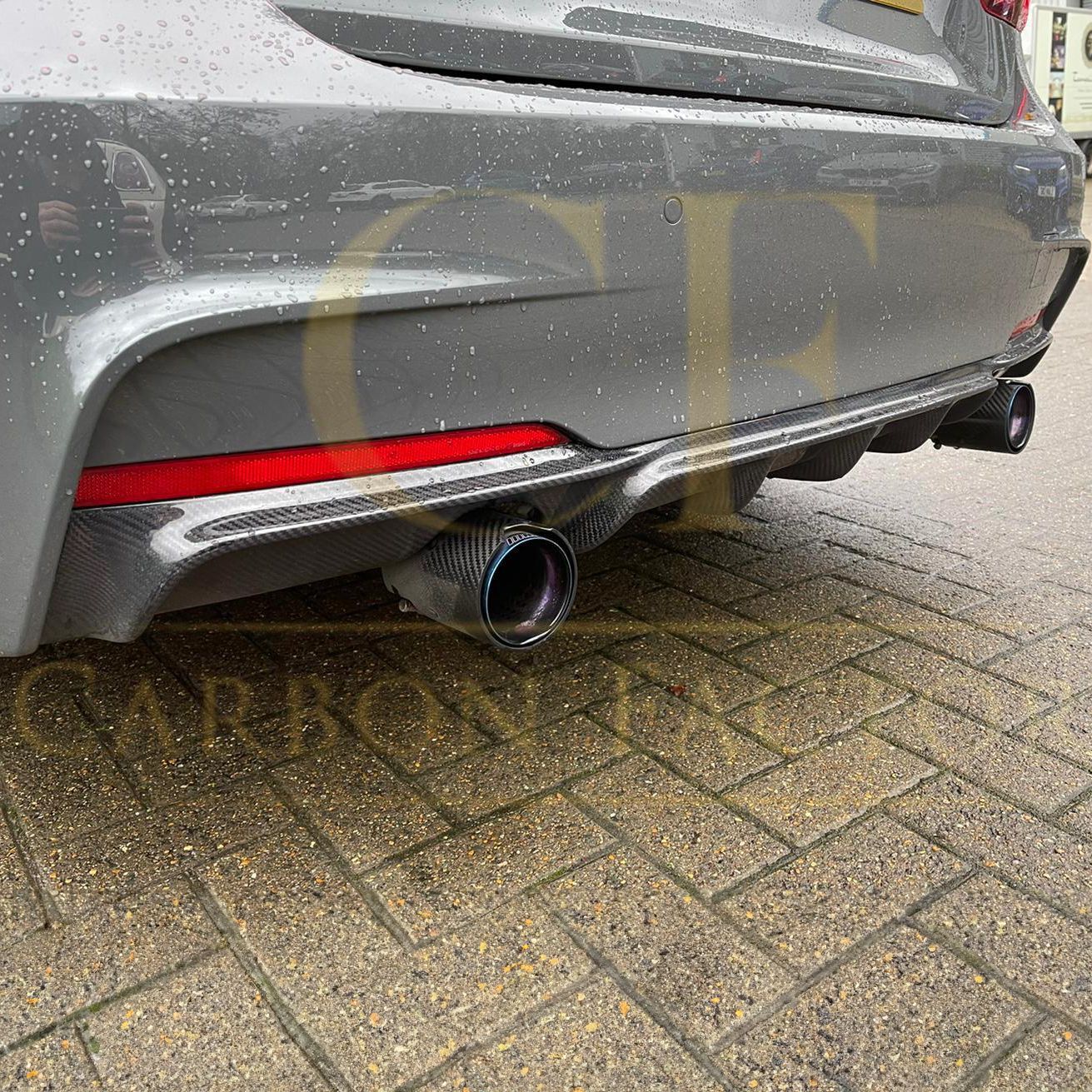Carbon Fibre Rear Diffuser Dual Exhaust for BMW F30 F31 3 Series 12-19-Carbon Factory
