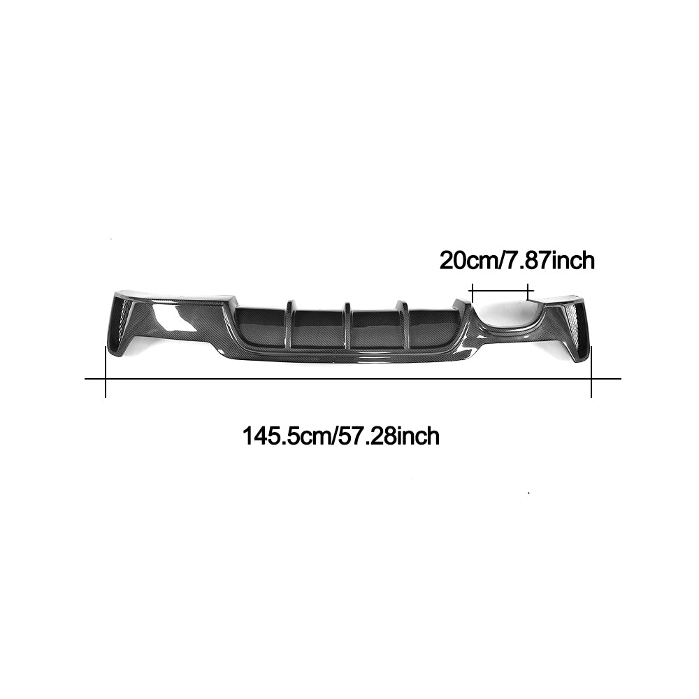 Carbon Fibre Rear Diffuser Dual Exhaust for BMW F32 F33 F36 4 Series 14-20-Carbon Factory