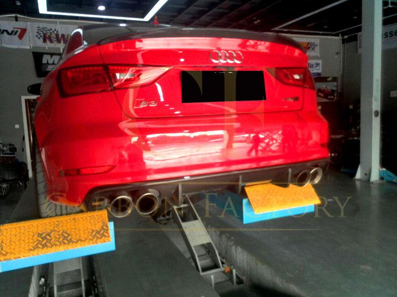 Carbon Fibre Rear Diffuser (Quad Exhaust) for Audi A3 S Line S3 Saloon 13-15-Carbon Factory