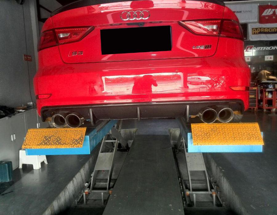 Carbon Fibre Rear Diffuser (Quad Exhaust) for Audi A3 S Line S3 Saloon 13-15-Carbon Factory
