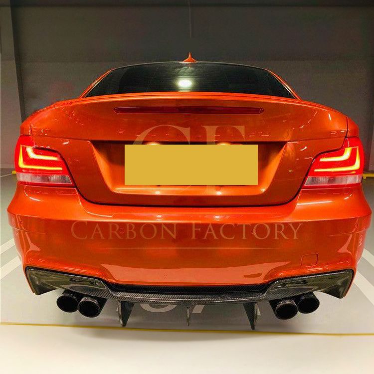 Carbon Fibre Rear Diffuser Quad Exhaust for BMW E82 E88 1M 11-14-Carbon Factory
