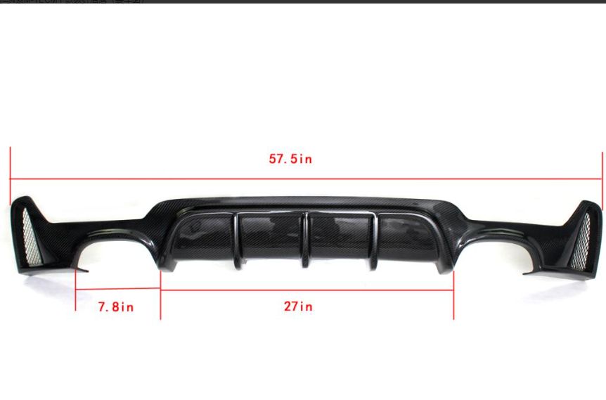 Carbon Fibre Rear Diffuser Quad Exhaust for BMW F32 F33 F36 4 Series 14-20-Carbon Factory