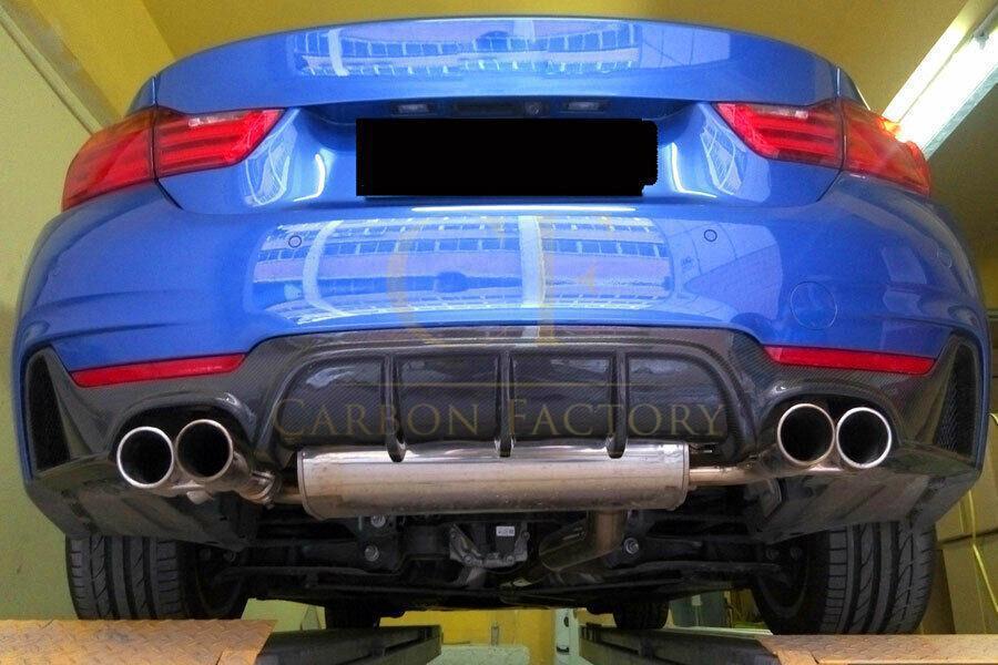 Carbon Fibre Rear Diffuser Quad Exhaust for BMW F32 F33 F36 4 Series 14-20-Carbon Factory