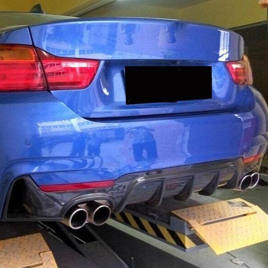 Carbon Fibre Rear Diffuser Quad Exhaust for BMW F32 F33 F36 4 Series 14-20-Carbon Factory