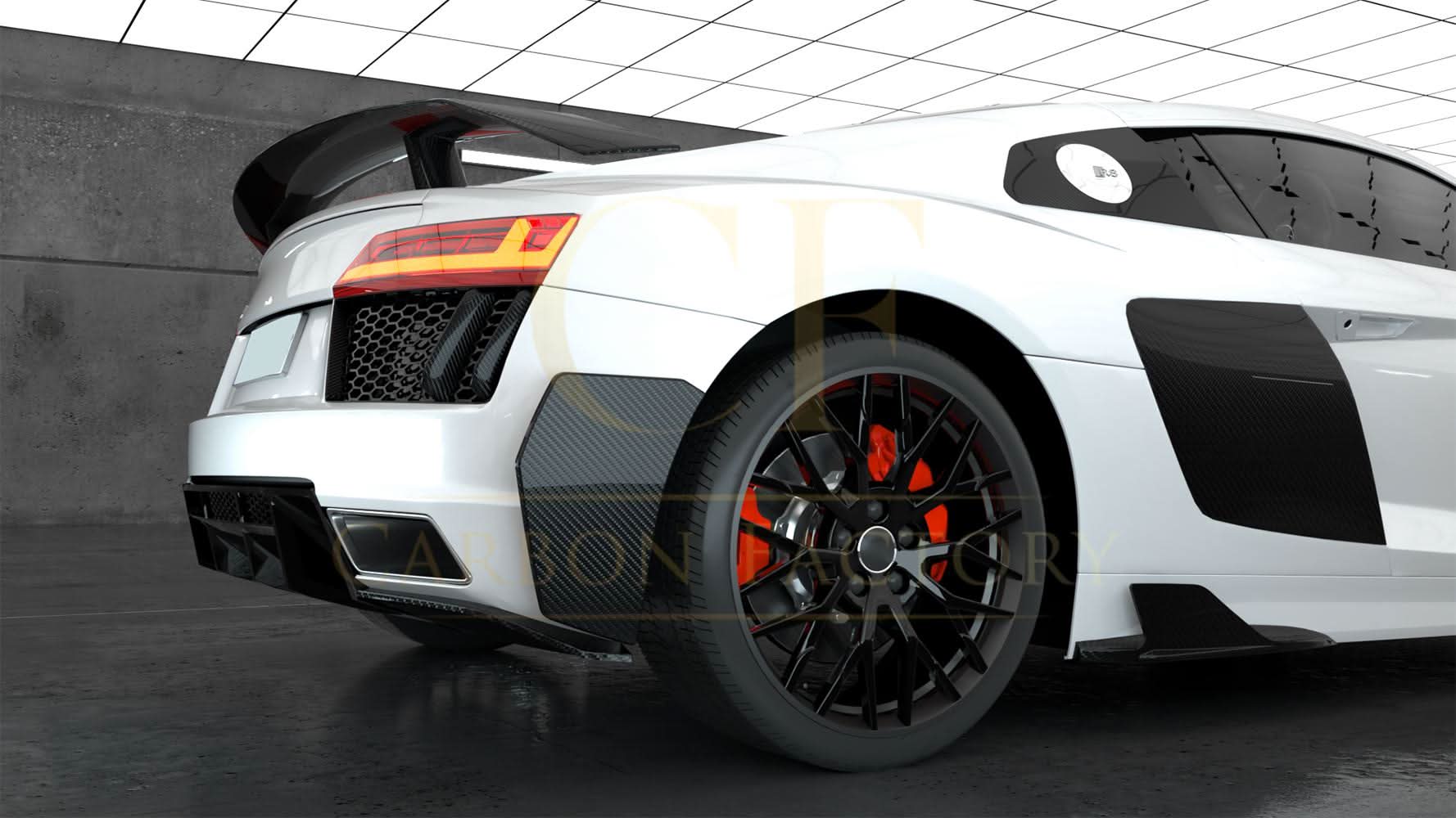 Carbon Fibre Rear Diffuser Side Extension for Audi R8 V10 Gen 2 15-19 - Carbon Factory