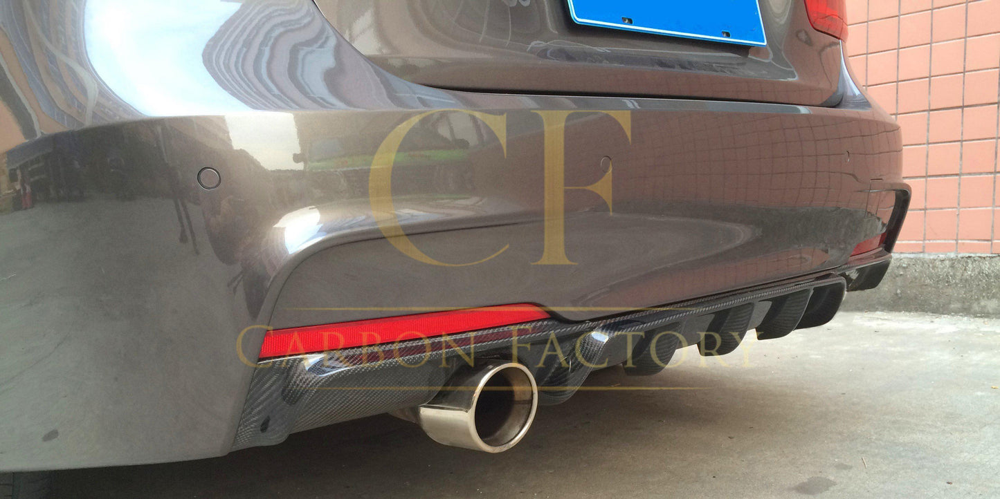 Carbon Fibre Rear Diffuser Single Exhaust for BMW F30 F31 3 Series 12-19-Carbon Factory