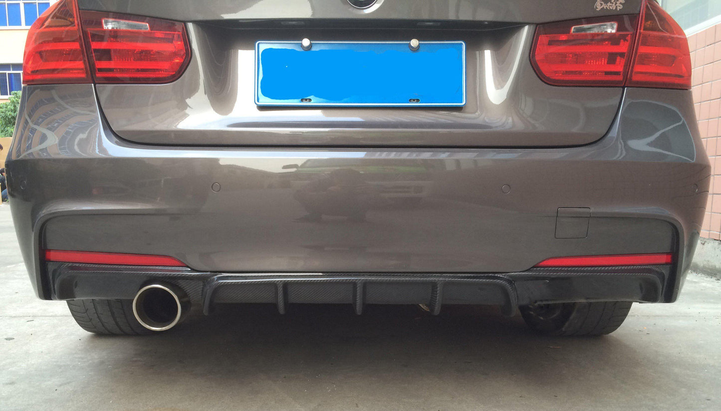 Carbon Fibre Rear Diffuser Single Exhaust for BMW F30 F31 3 Series 12-19-Carbon Factory