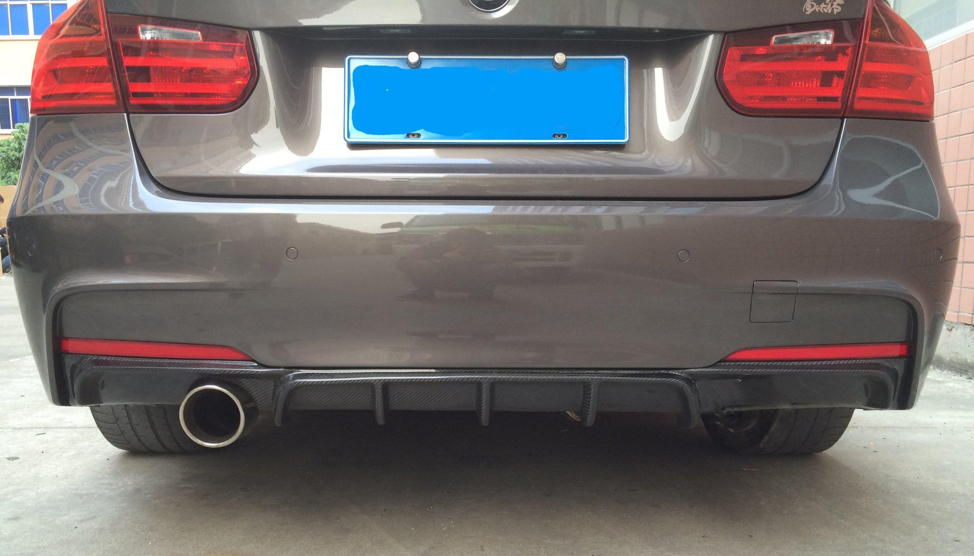 Carbon Fibre Rear Diffuser Single Exhaust for BMW F30 F31 3 Series 12-19-Carbon Factory