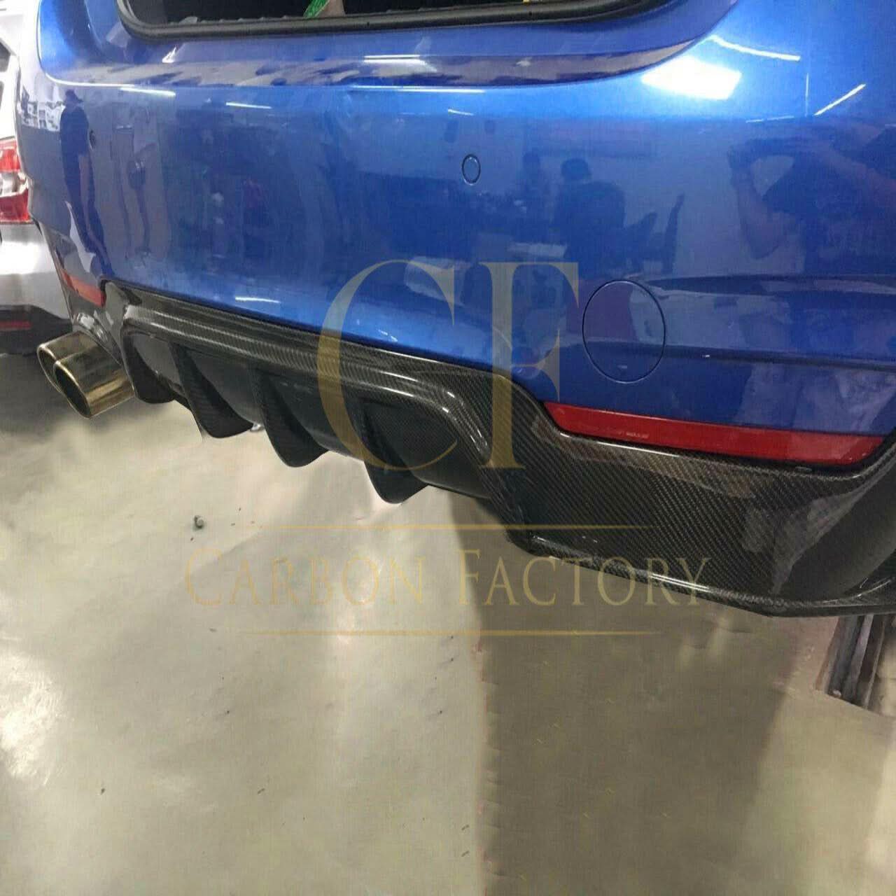 Carbon Fibre Rear Diffuser Twin Exhaust for BMW F32 F33 F36 4 Series 14-20 - Carbon Factory