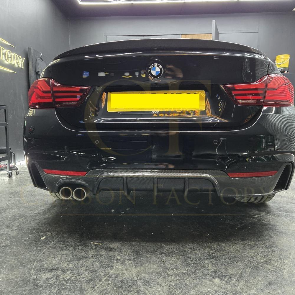 Carbon Fibre Rear Diffuser Twin Exhaust for BMW F32 F33 F36 4 Series 14-20 - Carbon Factory