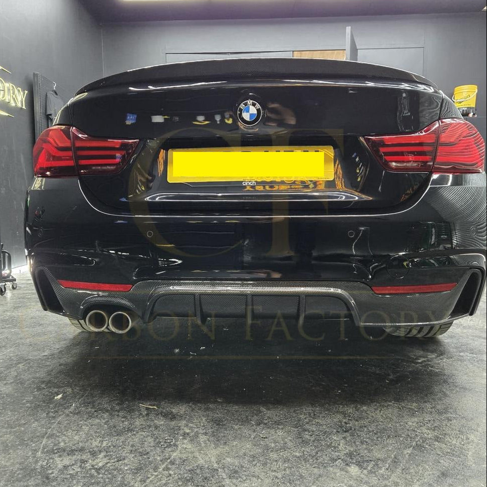 Carbon Fibre Rear Diffuser Twin Exhaust for BMW F32 F33 F36 4 Series 14-20 - Carbon Factory