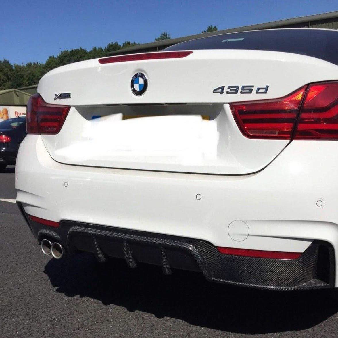 Carbon Fibre Rear Diffuser Twin Exhaust for BMW F32 F33 F36 4 Series 14-20 - Carbon Factory