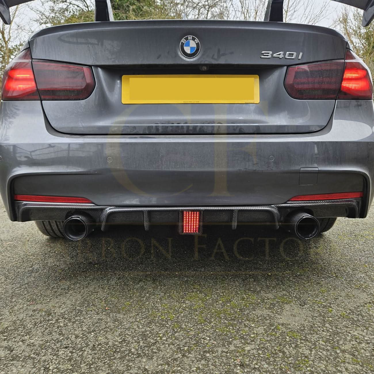 Carbon Fibre Rear Diffuser with LED Light Dual Exhaust for BMW F30 F31 3 Series 12-19 - Carbon Factory