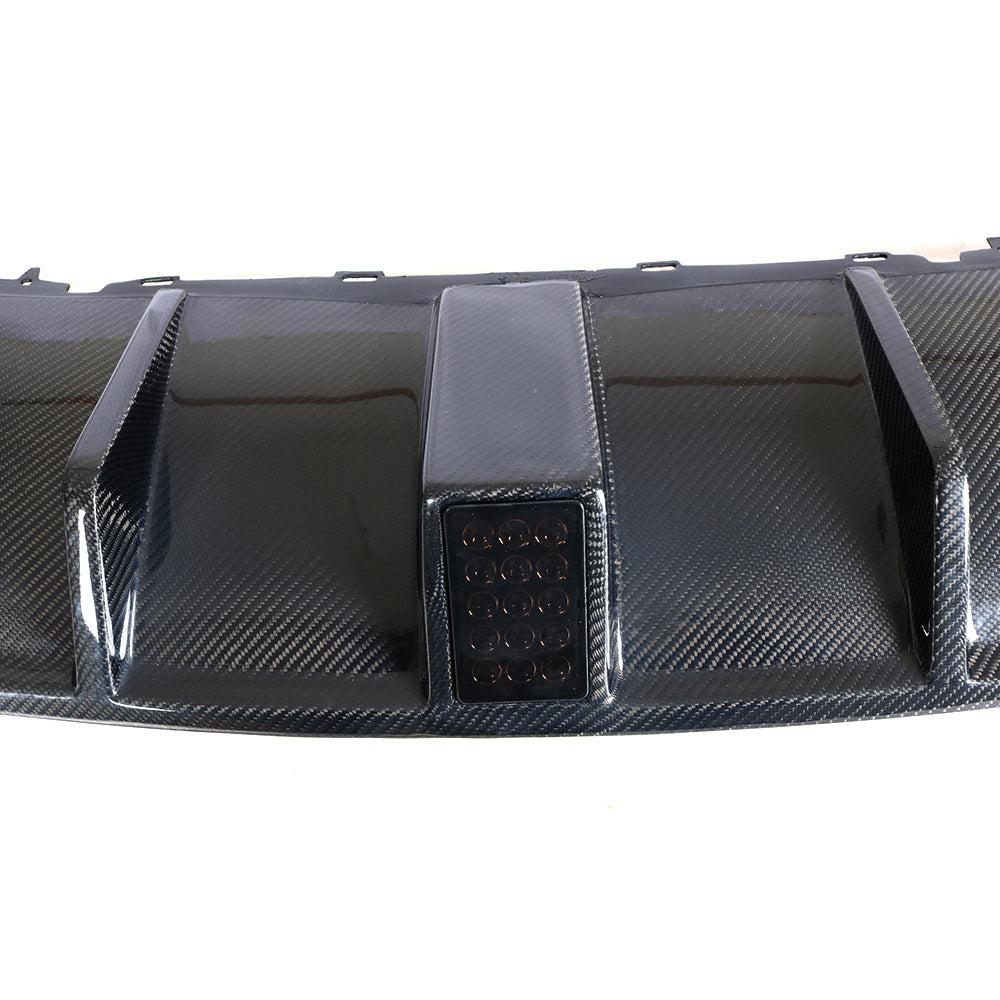 Carbon Fibre Rear Diffuser with LED for Audi 8V RS3 Saloon 17-20-Carbon Factory