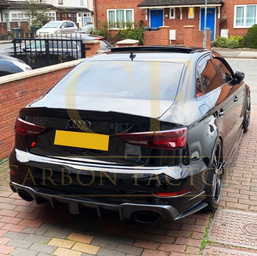 Carbon Fibre Rear Diffuser with LED for Audi 8V RS3 Saloon 17-20-Carbon Factory