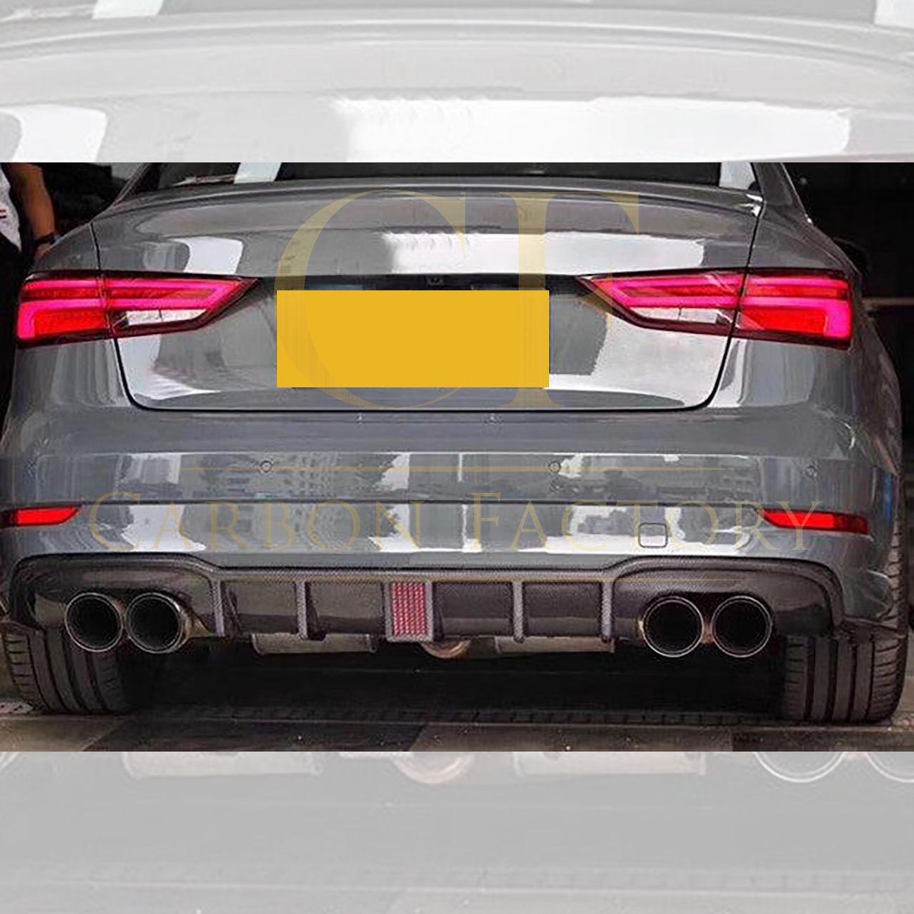Carbon Fibre Rear Diffuser with LED for Audi 8V RS3 Saloon 17-20-Carbon Factory