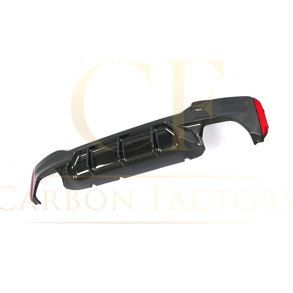 Carbon Fibre Rear Diffuser with Quad Exhaust Pipe for BMW G30 G31 5 Series M Sport 17-23-Carbon Factory
