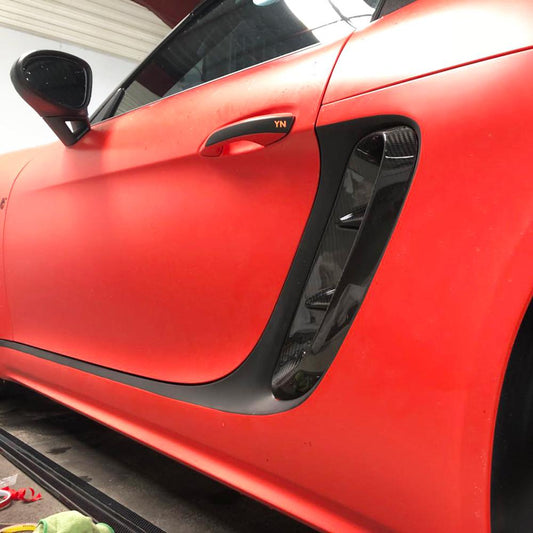 Carbon Fibre Side Fender Trims for Porsche Boxster & Cayman 718 16-19-Carbon Factory