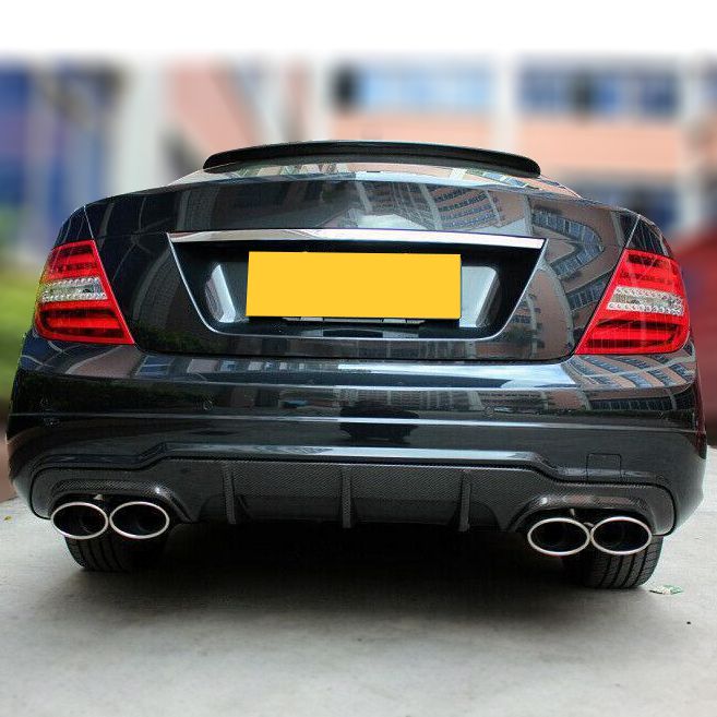Carbon Fibre Small Fin Rear Diffuser for Mercedes Benz W204 C63 Facelift 12-14-Carbon Factory