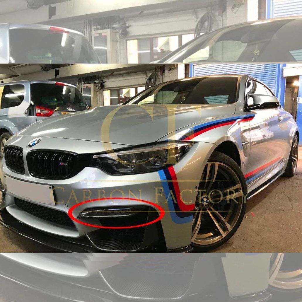 Competition Style Carbon Fibre Front Bumper Trims for BMW F80 M3 F82 F83 M4 14-20-Carbon Factory