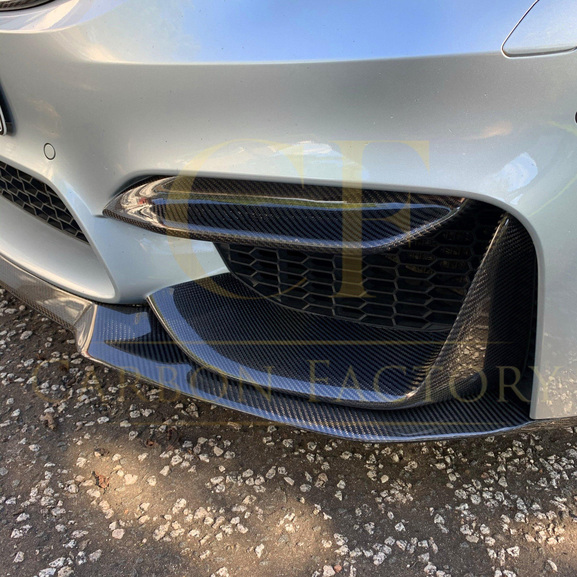 Competition Style Carbon Fibre Front Bumper Trims for BMW F80 M3 F82 F83 M4 14-20-Carbon Factory