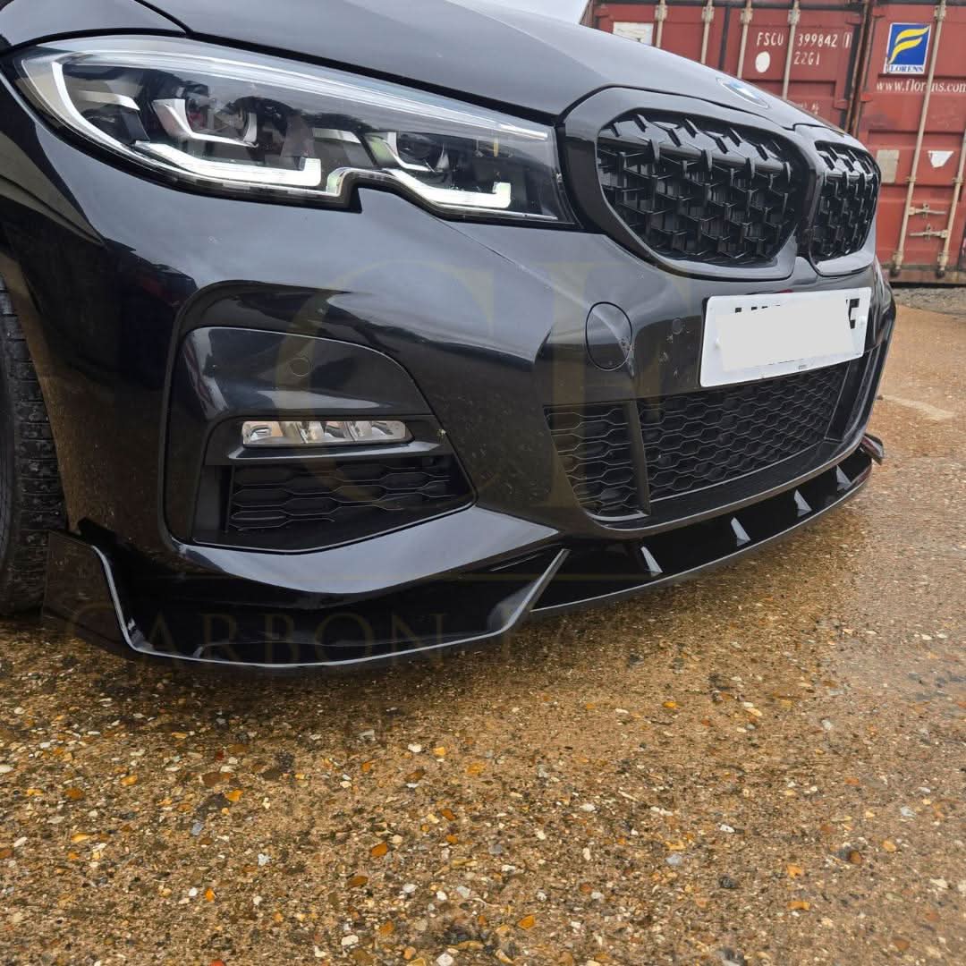 Competition Style Gloss Black Front Splitter for BMW 3 Series G20 G21 Pre-LCI 19-22 - Carbon Factory