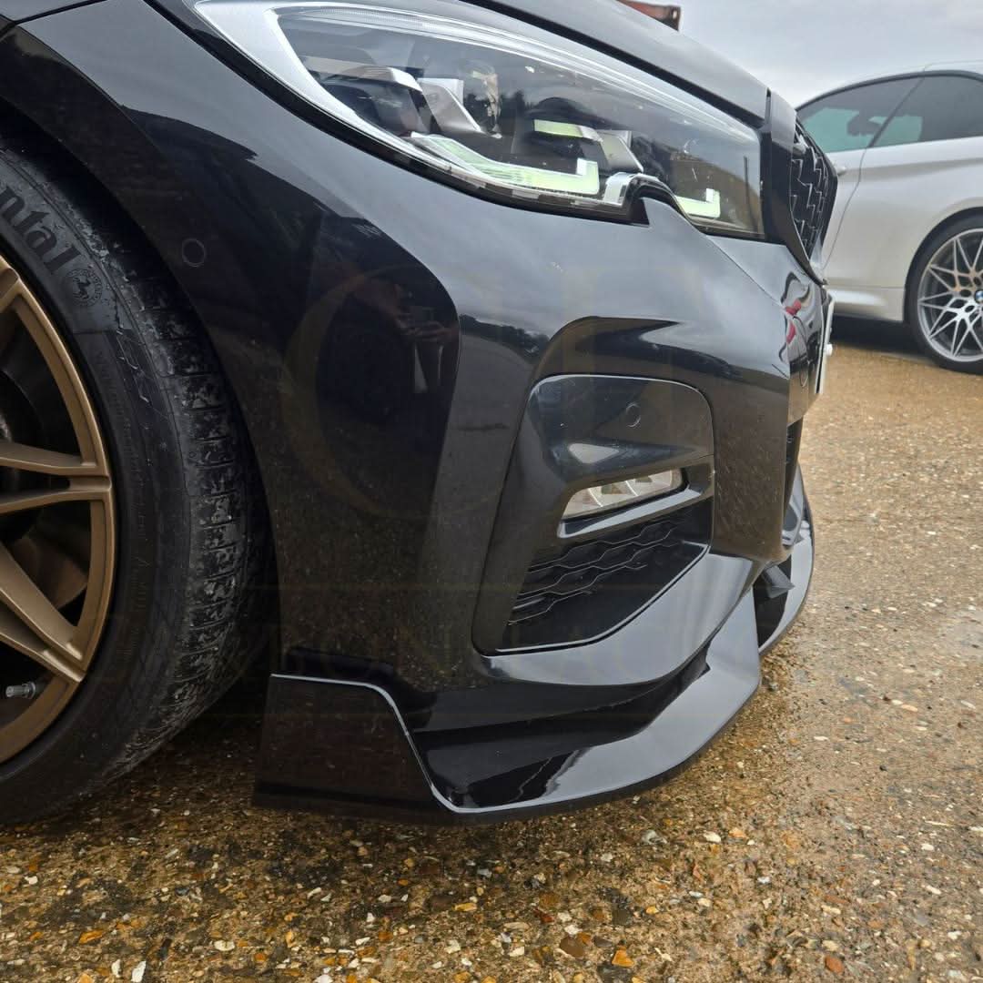 Competition Style Gloss Black Front Splitter for BMW 3 Series G20 G21 Pre-LCI 19-22 - Carbon Factory