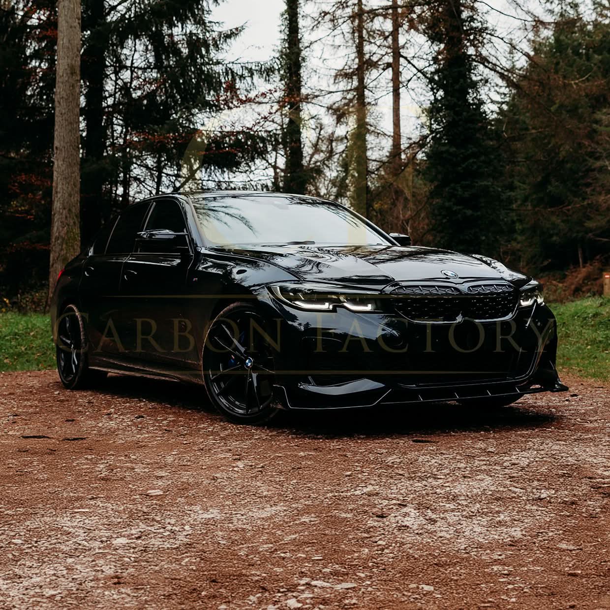 Competition Style Gloss Black Front Splitter for BMW 3 Series G20 G21 Pre-LCI 19-22 - Carbon Factory
