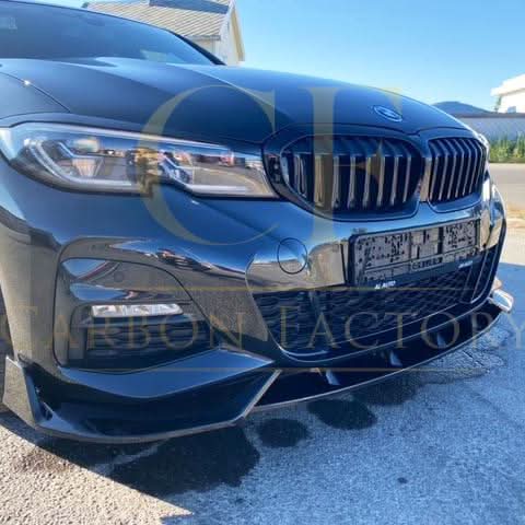 Competition Style Gloss Black Front Splitter for BMW 3 Series G20 G21 Pre-LCI 19-22 - Carbon Factory