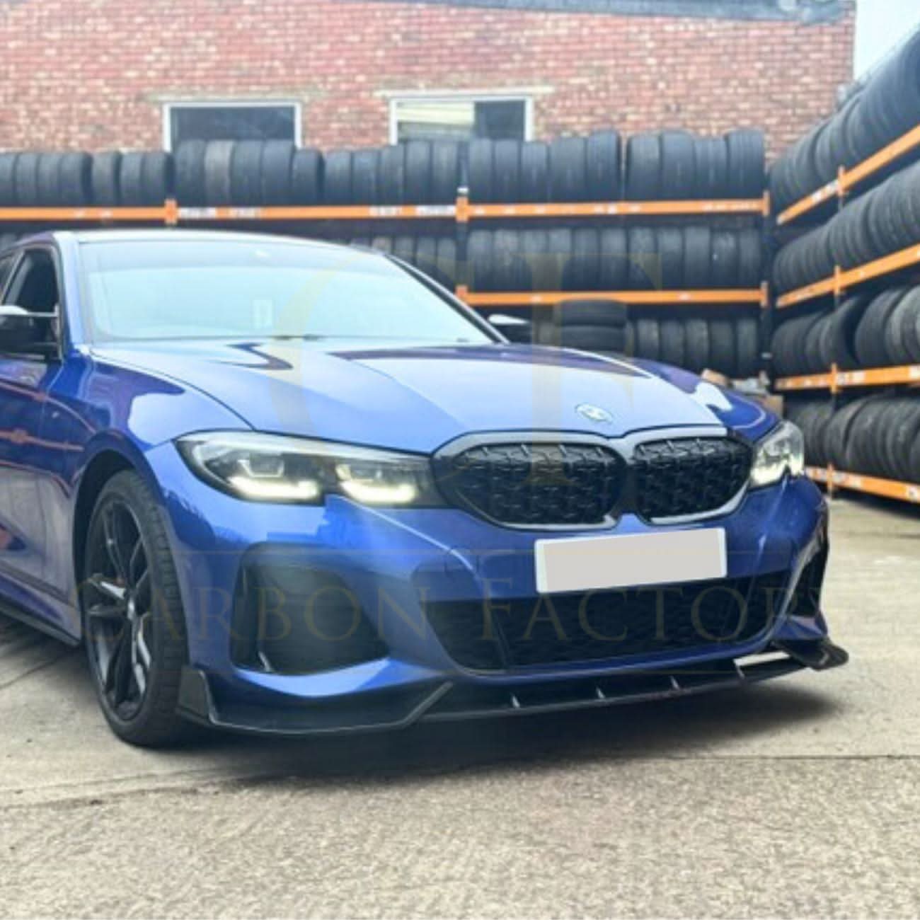 Competition Style Gloss Black Front Splitter for BMW 3 Series G20 G21 Pre-LCI 19-22 - Carbon Factory
