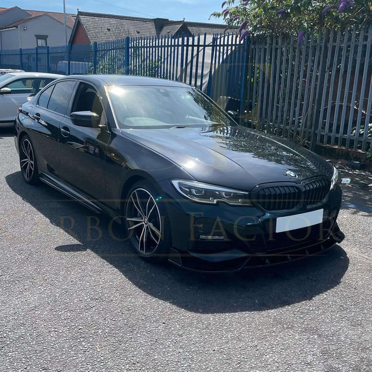 Competition Style Gloss Black Front Splitter for BMW 3 Series G20 G21 Pre-LCI 19-22 - Carbon Factory